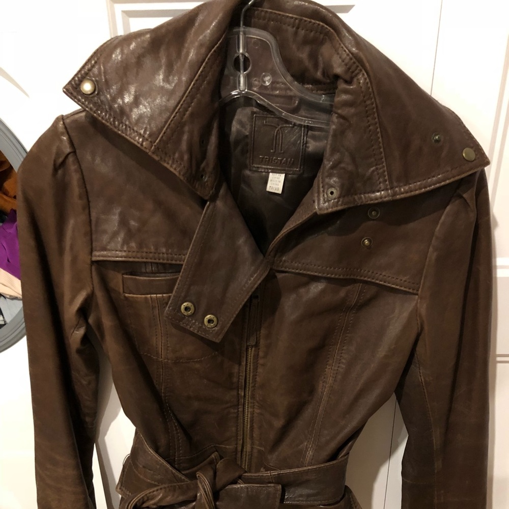 Tristan leather coat size xs